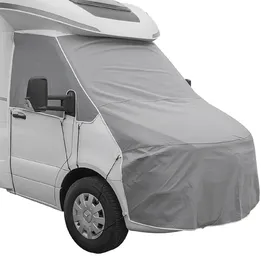 PRO PLUS Frontscheiben Abdeckung kompatibel für Verschiedene Marken – Abdeckplane für Wohnwagen mit UV-Schutz, 160 GSM Vliesstoff, Spiegelschlitzen – Spanngurten (Kompatibel mit Mercedes Sprinter ab 2018)