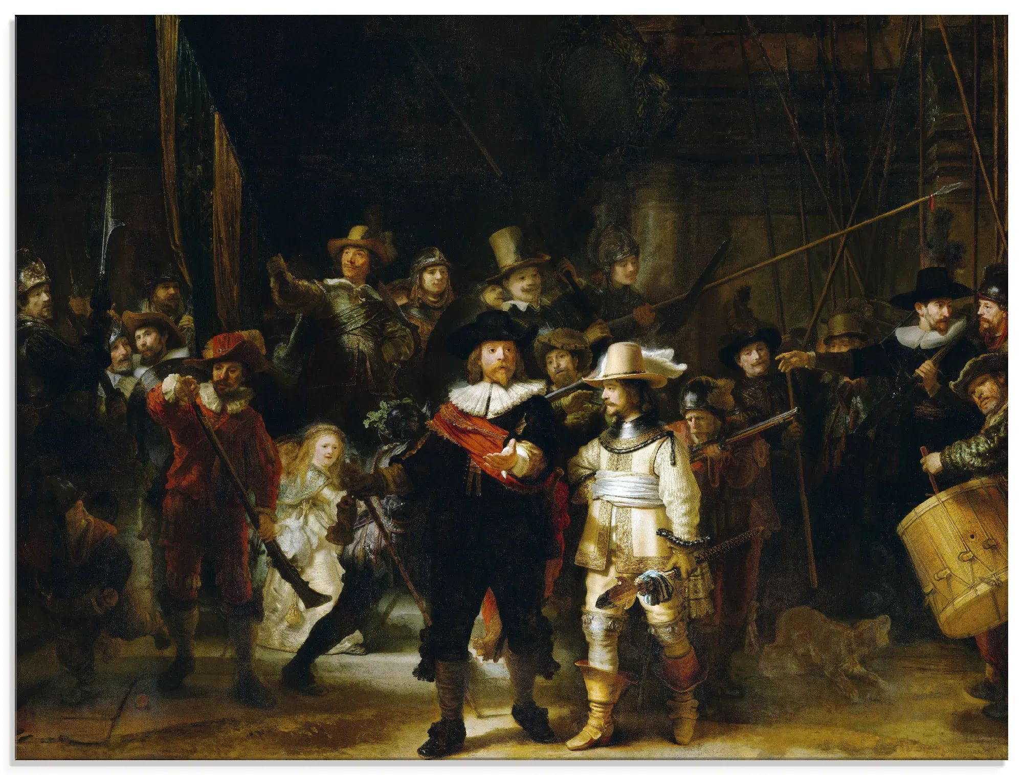 Artland Glasbild »Die Nachtwache. 1642«, Porträts, (1 St.), in verschiedenen Größen Artland braun