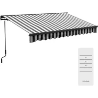 Outsunny Gelenkarmmarkise elektrisch 395 x 250cm Balkonmarkise mit UV-Schutz,