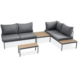beautysofa LIVORNO Loungeset dunkelgrau