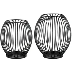 2er Set Draht Kerzenhalter Kerzenleuchter Windlicht Metall Tischdeko Votivkerze
