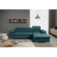 99rooms Triniti Ecksofa Rechts Strukturstoff Dunkeltürkis