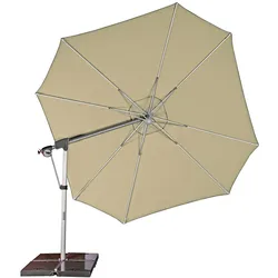 Doppler Sonnenschirm / Ampelschirm "Protect 400 Pendel", inkl. 4 Granitplatten, Standkreuz und Schutzhülle,sand,Ø 400 cm