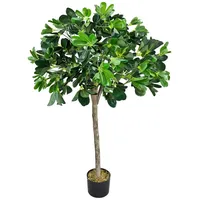 Decovego Schefflera Arboricola Aralie Kunstpflanze Künstliche Pflanze Schefflera mit Echtholz 120cm
