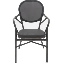 Bistrostuhl ESSENTIALS "Tango", wenge, schwarz mesh, B:56cm H:89cm T:64cm, Aluminium, Stühle, Textil – Wenige, schwarz Mesh