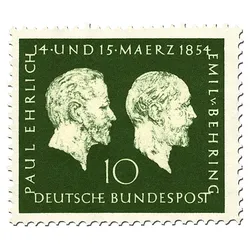 Briefmarke 100. Geburtstag Paul Ehrlich und Emil Adolf von Behring, Michel-Nr. 197, postfrisch
