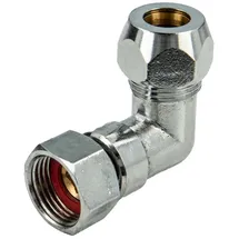 tecuro Winkelverschraubung 3/8 Zoll / Ø 10 Mm, mit Überwurfmutter glanzverchromt