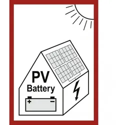 Dreifke® Aufkleber, Hinweis auf eine PV-Anlage mit Batteriespeicher, Folie, 105x148 mm
