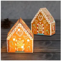 Spetebo LED Papier Lebkuchenhaus Aufsteller 15 x 12 cm