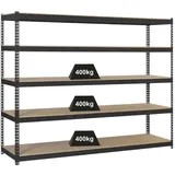 PROREGAL Schwerlastregal Giant Wood Yeti Five HxBxT 250 x 120 x 60 cm Fachlast 400 kg Anthrazit