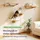 knupis Katzen Kletterwand Set mit Katzenbett & 2X Katzentreppe – Kiefernholz, Stabile Wandliege bis 30 kg – Für Spielspaß & Gemütlichkeit - Beige