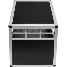MonsterShop Auto Hundetransportbox große Einzelbox Hundebox Transportbox Gitterbox Fahrzeugbox Kofferraumbox Katzen Hunde Aluminium Trapez