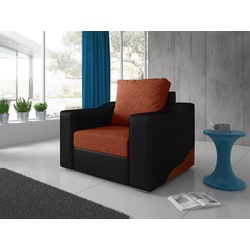 Fun Möbel Sessel Sessel Designersessel COLLIN in Kunstleder/Stoff, Kunstleder-Stoff-Kombinationen orange|schwarz