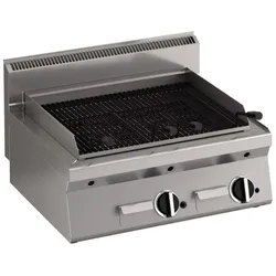 KBS Gastrotechnik KBS Gas Lavasteingrill 2 Heizzonen Tischgerät Fettauffangschublade  Lavasteine