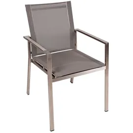 Garden Pleasure Stapelstuhl SIENNA 56 x 64 x 85 cm grau 2 St.