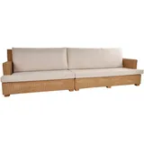 Rattan Loungesofa 2-teilig Rattansofa Wohnzimmersofa Rattancouch (Honig Dunkel)