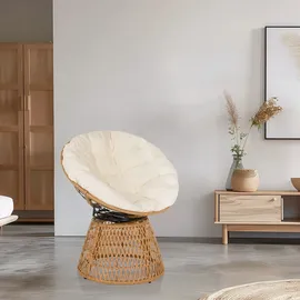 hjh living Papasansessel Gartensessel 78 x 58 x 92 cm beige