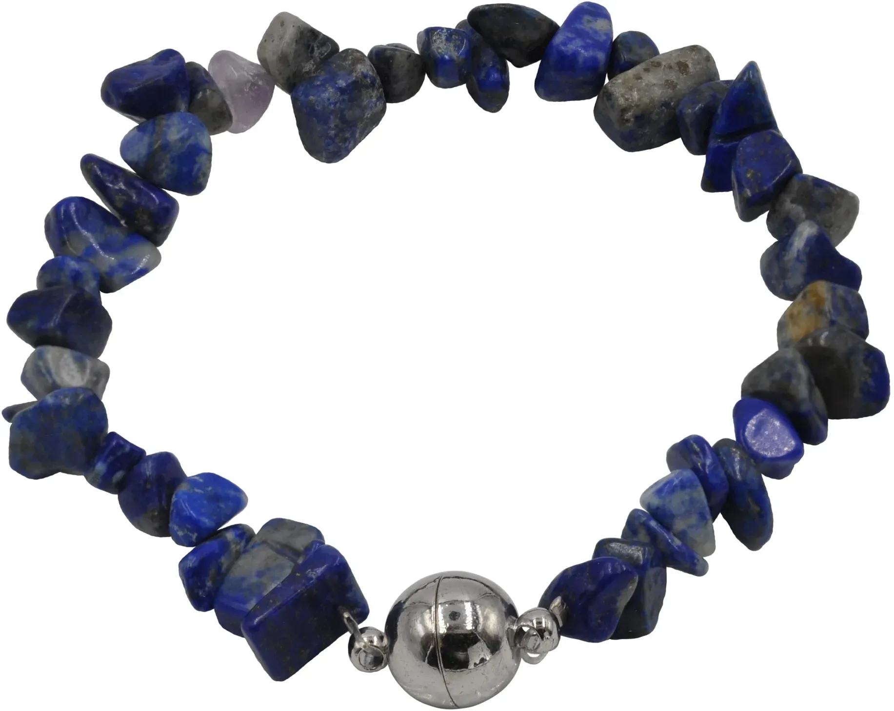 Armband STEUER "Splitter- Lapislazuli blau" Armbänder Gr. 19cm, Metall, blau Damen