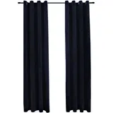 vidaXL Verdunkelungsvorhang Ösen 140 x 175 cm samt schwarz 2 St.