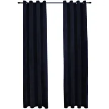 vidaXL Verdunkelungsvorhang Ösen 140 x 175 cm samt schwarz 2 St.