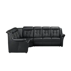 Polstermöbel Oelsa Komfort-Ecksofa aus Leder  Andorra ¦ schwarz ¦ Maße (cm): B: 272 H: 99 T: 238.0