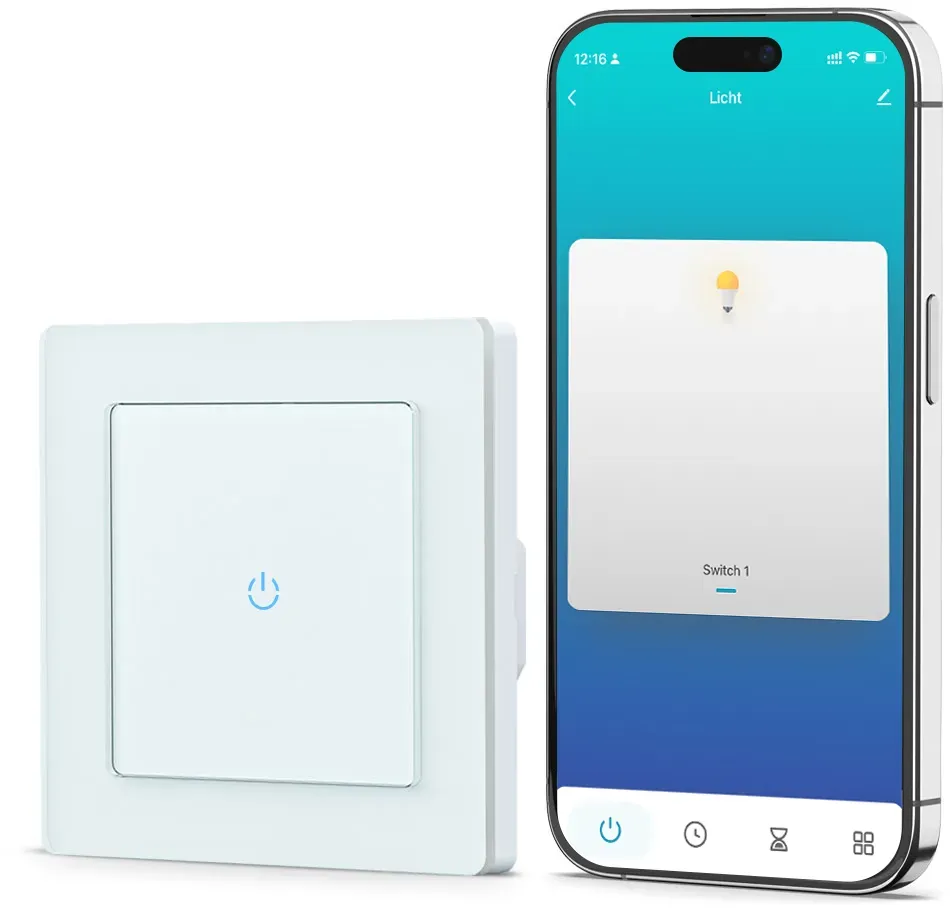 Alexa WLAN Lichtschalter, CURRYSMARTER Smart Lichtschalter 1Fach 1Weg