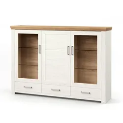 set one by Musterring Highboard York Dekor Pino-Aurelio / Eiche Artisan