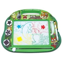 LEXIBOOK Tierfamilie Magnetische Multicolor-Zeichentafel inkl. Zubehör A5 Format