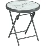 Outsunny Beistelltisch - 45Lx45Wx50Hcm - Weiß