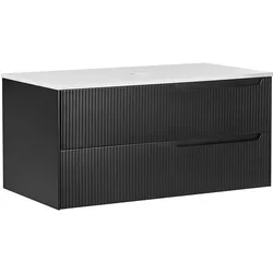 Bad-Wandschrank 100 x 52 cm Schwarz QUINTELA