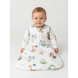 TupTam Schlafsack Baby 2.5 TOG Ganzjahresschlafsack mit abnehmbaren Ärmeln, Farbe: safari (löwe, giraffe, elefant), Größe: 80-86 - 80-86