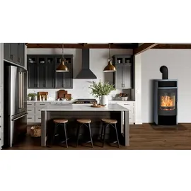 FIREPLACE Barcelona Stahl Schwarz/Abdeckplatte Speckstein