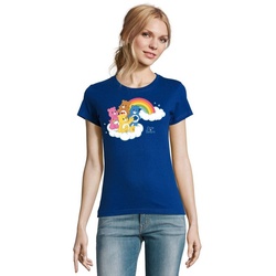 Blondie & Brownie T-Shirt Damen Glücksbärchis Care Bears Hab-Dich-lieb Bärchis Wolkenland blau XL