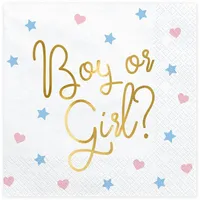 Partydeco Partydeco, Servietten, Boy or Girl (20 pcs) (20