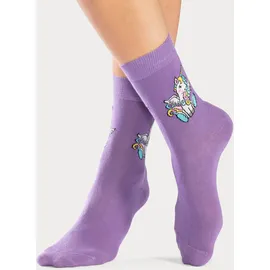 H.I.S. H.I.S Basicsocken in 1x ecru, 1x rosa, 1x lila, 1x hellgrau-meliert | Gr. 19-22