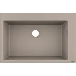 hansgrohe Einbauspüle 43313380 770 x 510 mm, 1 Hauptbecken, Hahnloch vordefiniert, betongrau