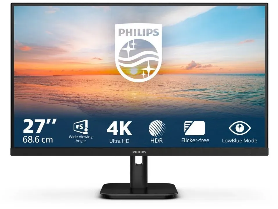 Philips Philips 27E1N1800A 27" 4K TFT-Monitor mit LED-Technik TFT-Monitor (Ultra HD px, Ultra HD, 4 ms Reaktionszeit, IPS-Panel, IPS-Panel für lebendige Farben) schwarz