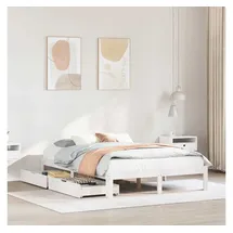 vidaXL Massivholzbett 120 x 190 cm Weiß