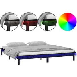 vidaXL Massivholzbett 200x200 cm schwarz