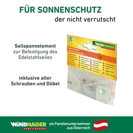 WINDHAGER Sonnensegel Seilspannelement Komplett-Set, Edelstahl, 10899