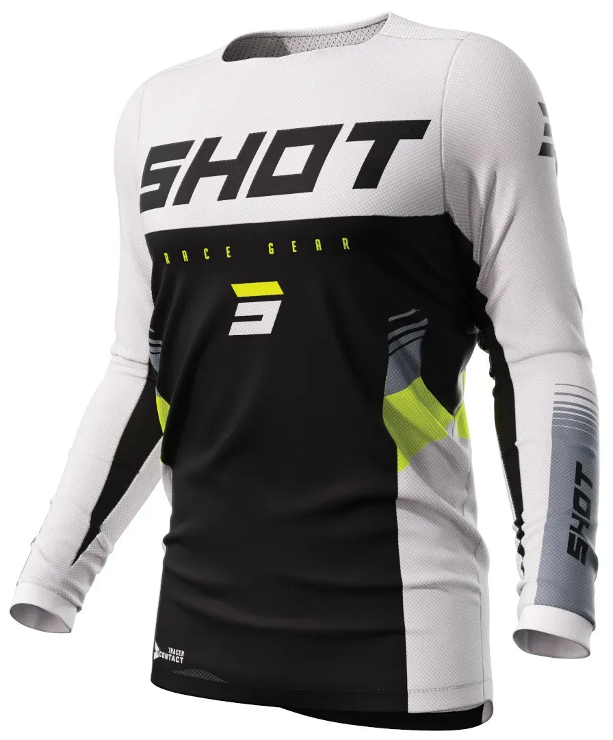 Shot Contact Tracer Motocross Jersey, schwarz-weiss, Größe 2XL für Männer