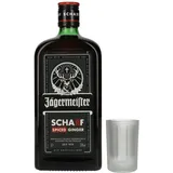 Jägermeister SCHARF SPICED Ginger Kräuterlikör 33% Vol. 0,7l in Geschenkbox mit Shotglas