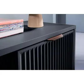 beautysofa Schreibtisch LINNA LS-12 – Moderner mit Geriffelte & Metallbeinen, Farbe: Indigo - Dunkelblau
