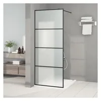 vidaXL Duschwand für Walk-In Dusche Schwarz 80x195 cm ESG Mattiert
