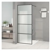 vidaXL Duschwand für Walk-In Dusche Schwarz 80x195 cm ESG Mattiert