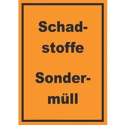 HB-Druck Schadstoffe Sondermüll Mülltrennung Schild mit Text hochkant A2 (420x594mm)