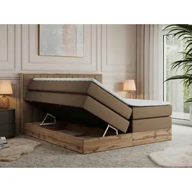 MKS Boxspringbett 160 x 200 cm H3 Braun