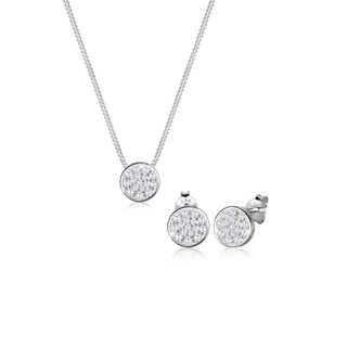 Elli Schmuckset Damen Kreis mit Zirkonia in 925 Sterling Silber