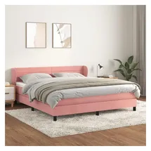 vidaXL Boxspringbett mit Matratze Rosa 180x200 cm Samt
