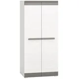 Feldmann-Wohnen Kleiderschrank, Weiß, Holz, 4 Fächer, Rechteckig, 92x202x65 cm, Schlafzimmer, Kleiderschränke, Drehtürenschränke